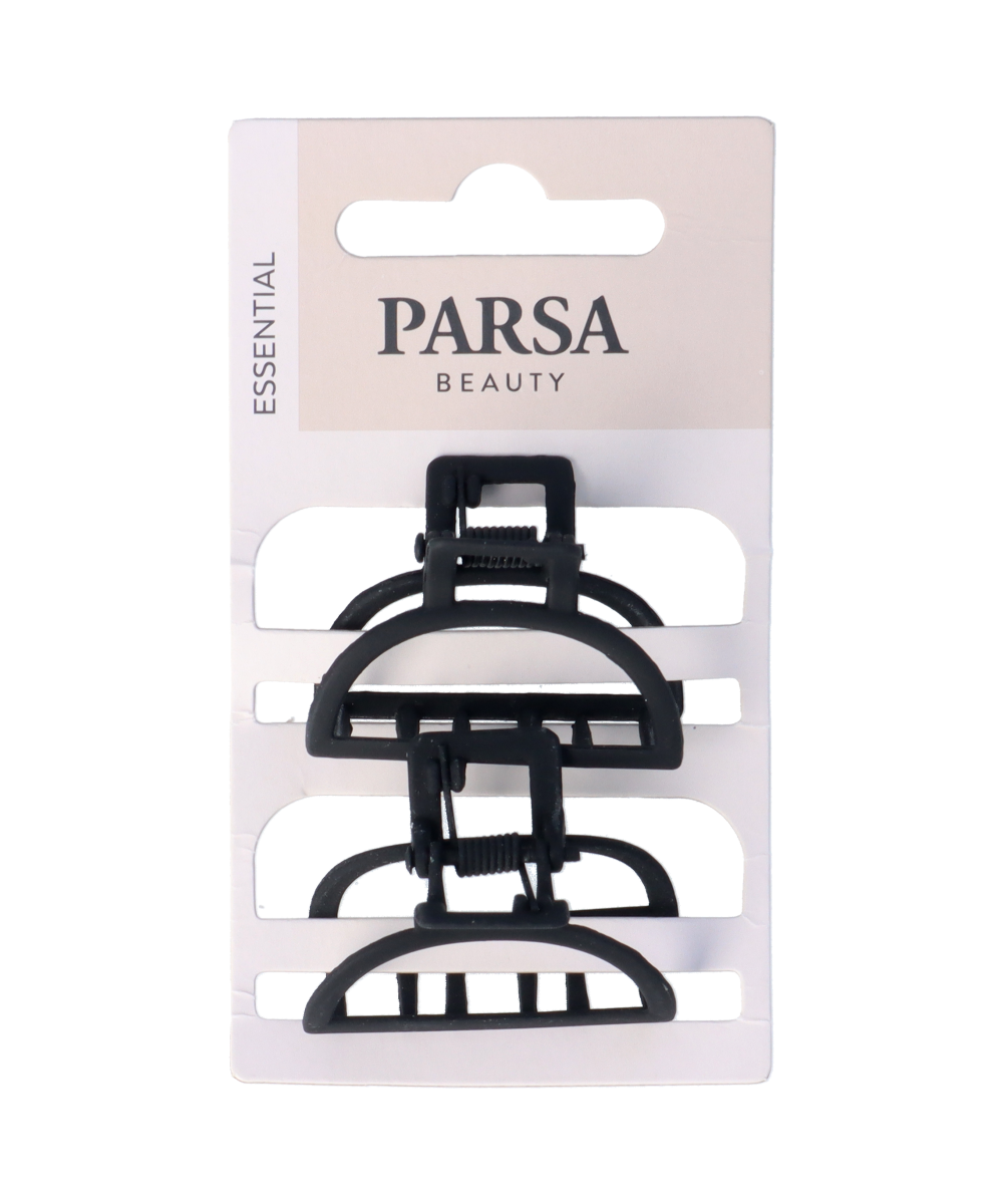 PARSA ESSENTIAL plaukų žnyplės, metalinės, matinė juoda sp., 2vnt.