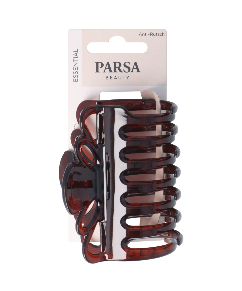 PARSA ESSENTIAL plaukų žnyplės su neslystančiu silikonu, ruda sp.