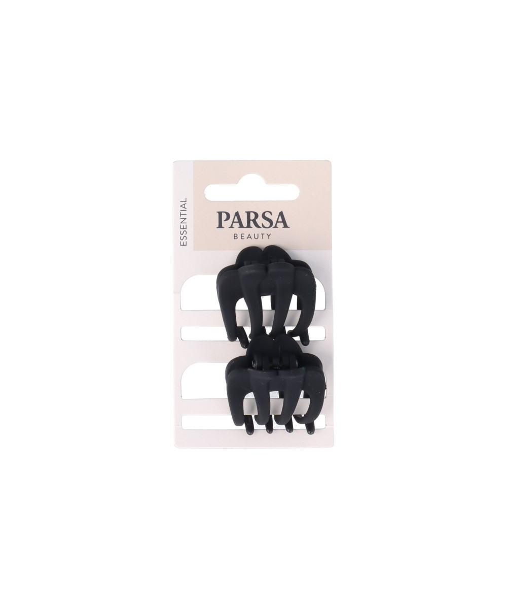 PARSA ESSENTIAL plaukų žnyplės, vidutinio dydžio, matinė juoda sp, 2 vnt.