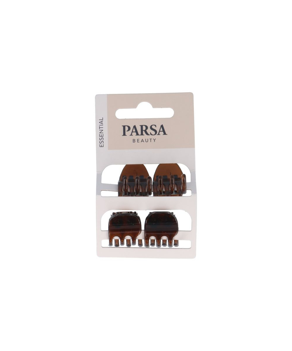 PARSA ESSENTIAL plaukų žnyplės, blizgi ruda sp., 4 vnt.