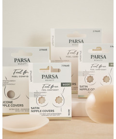 PARSA LIFESTYLE silikoniniai spenelių lipdukai, švies. kūno sp.