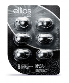 Наносимые на волосы витамины ELLIPS "Silky Black Pro Keratin"
